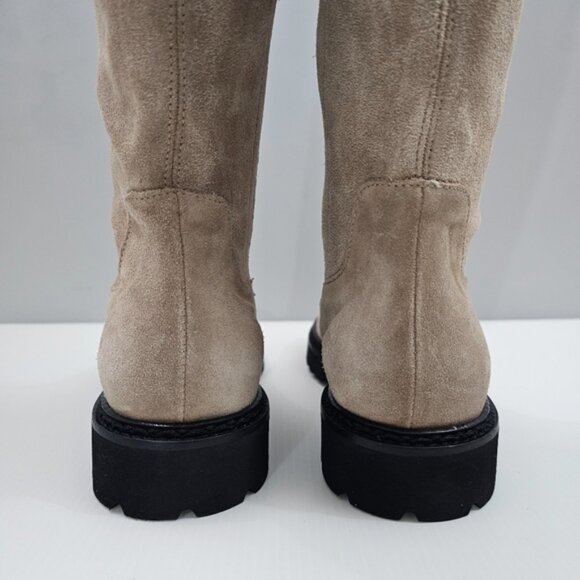 Aquatalia Mire Over The Knee Boot Womens 10 Taupe Suede Waterproof Tall Pull On - Picture 9 of 14